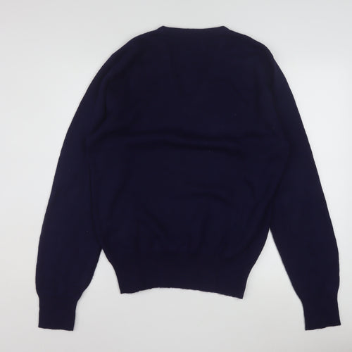 Puritan Men's Blue V-Neck Pullover Jumper Size L Vintage Acrylic Knit