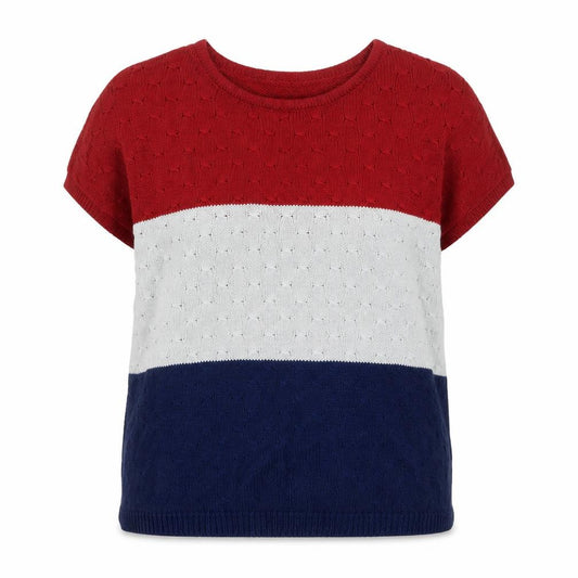 Front view of The Roadster Life Co. Women's Multicoloured Cotton Crew Neck Jumper L