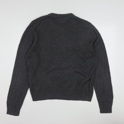Tommy Hilfiger Men's Grey M Crew Neck Cotton Knit Jumper