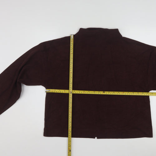 River Island Women Brown Mock Neck Long Sleeve Blouse M