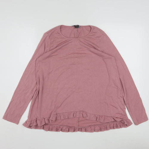 Clarity by Threadz Women's Pink Ruffle Hem Tunic Top Size S