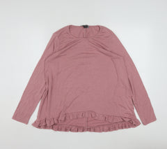 Clarity by Threadz Women's Pink Ruffle Hem Tunic Top Size S