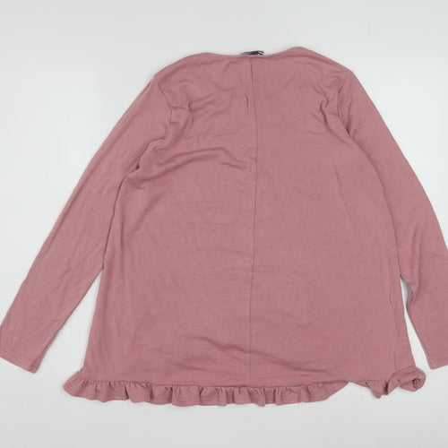 Clarity by Threadz Women's Pink Ruffle Hem Tunic Top Size S