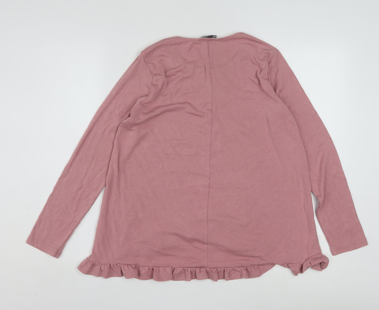 Clarity by Threadz Women's Pink Ruffle Hem Tunic Top Size S