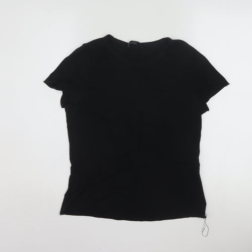 AllSaints Women's Black Cotton Slim Fit Short Sleeve T-Shirt Size M