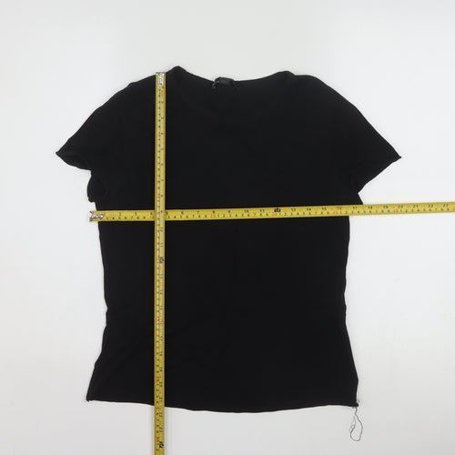 AllSaints Women's Black Cotton Slim Fit Short Sleeve T-Shirt Size M