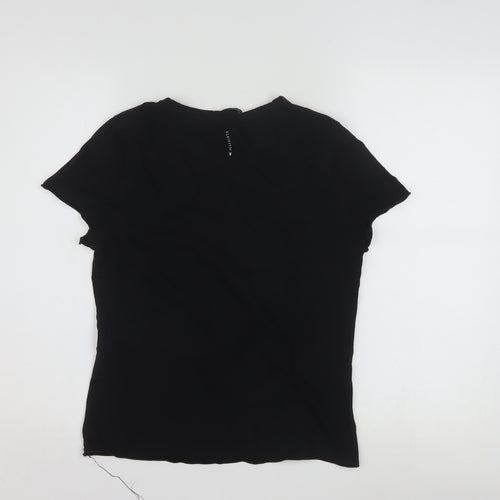 AllSaints Women's Black Cotton Slim Fit Short Sleeve T-Shirt Size M