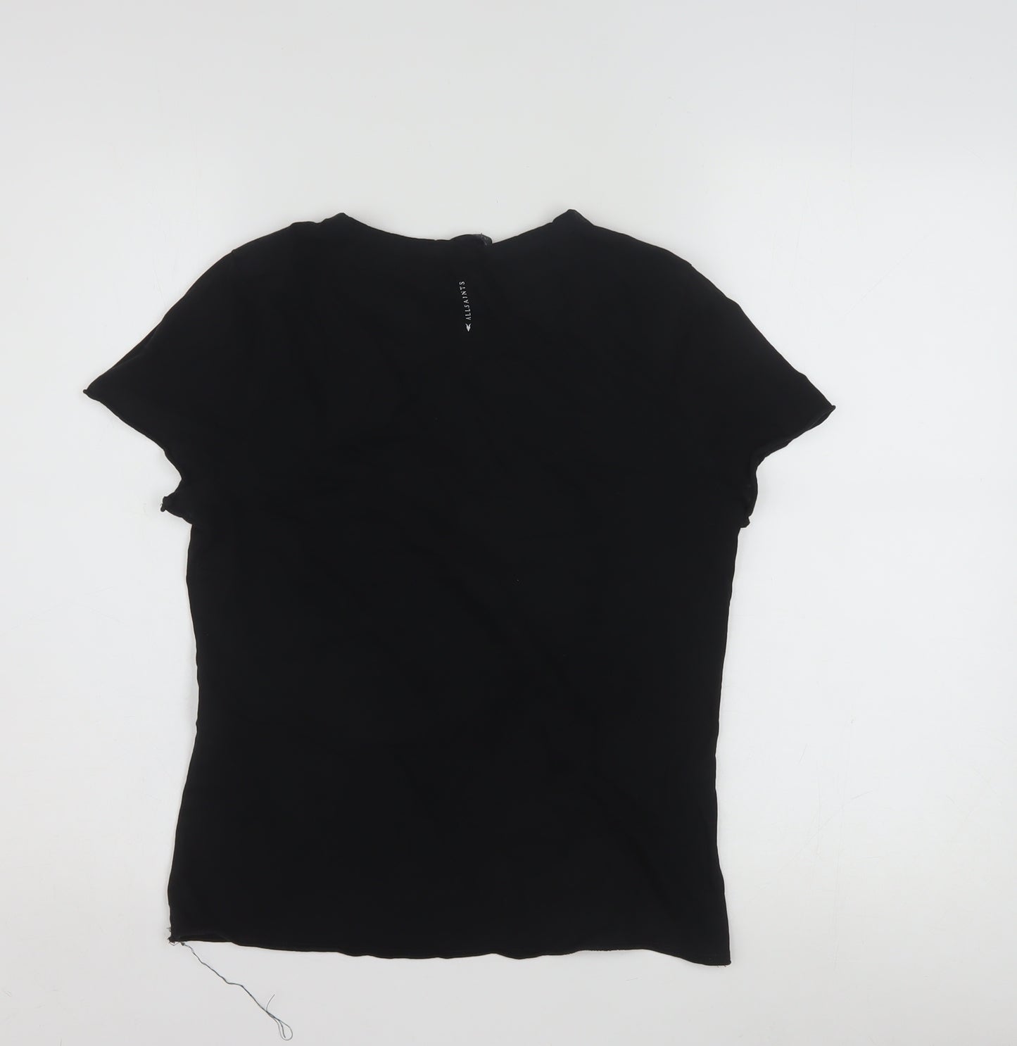 AllSaints Women's Black Cotton Slim Fit Short Sleeve T-Shirt Size M
