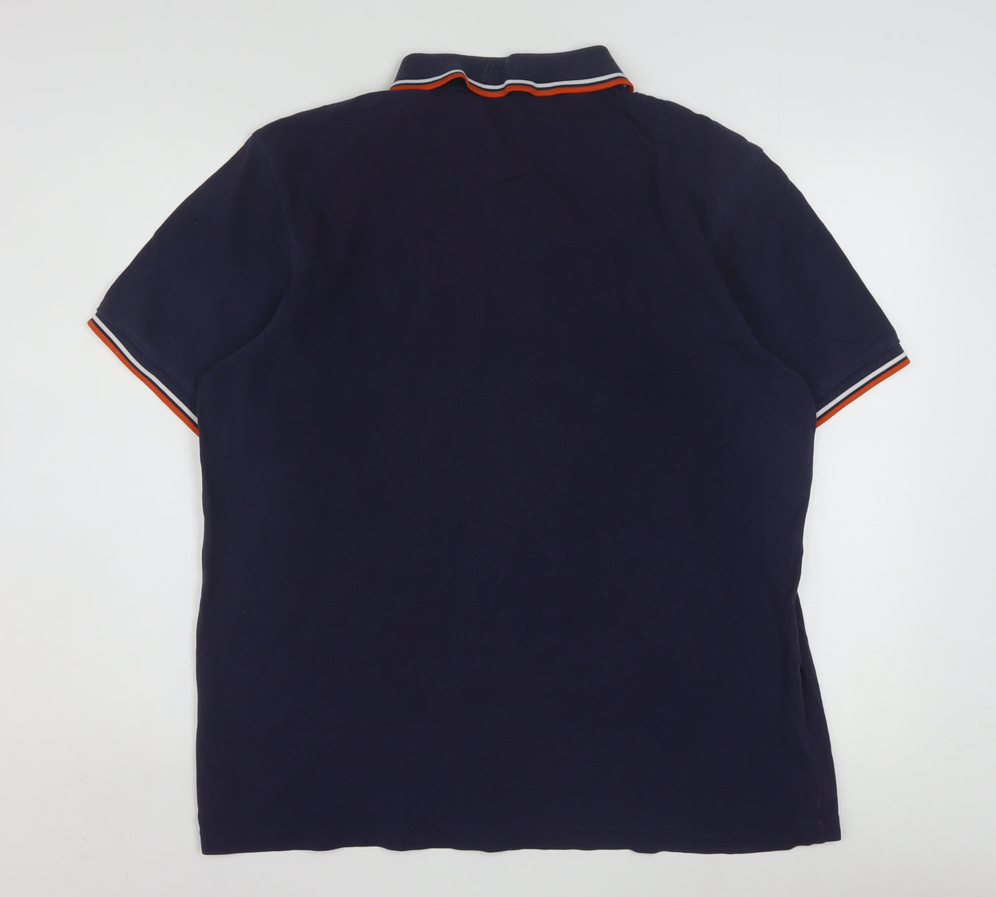 Fred Perry Men's Navy Blue XL Polo Shirt with Tipped Collar