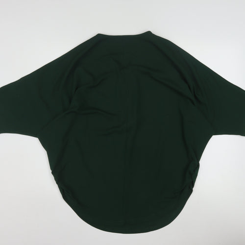 Blue Vanilla Women's Green Tunic Blouse S Relaxed Fit Zip Detail