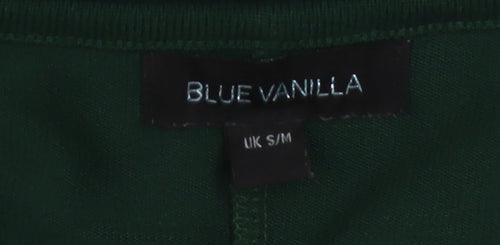 Blue Vanilla Women's Green Tunic Blouse S Relaxed Fit Zip Detail