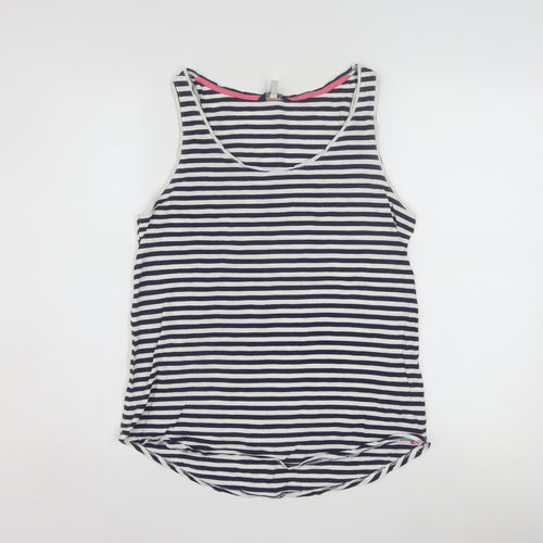 Joules Womens Blue White Striped Sleeveless Cotton Tank Top Size 12