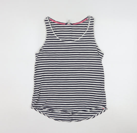 Joules Womens Blue White Striped Sleeveless Cotton Tank Top Size 12