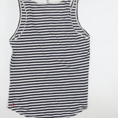 Joules Womens Blue White Striped Sleeveless Cotton Tank Top Size 12