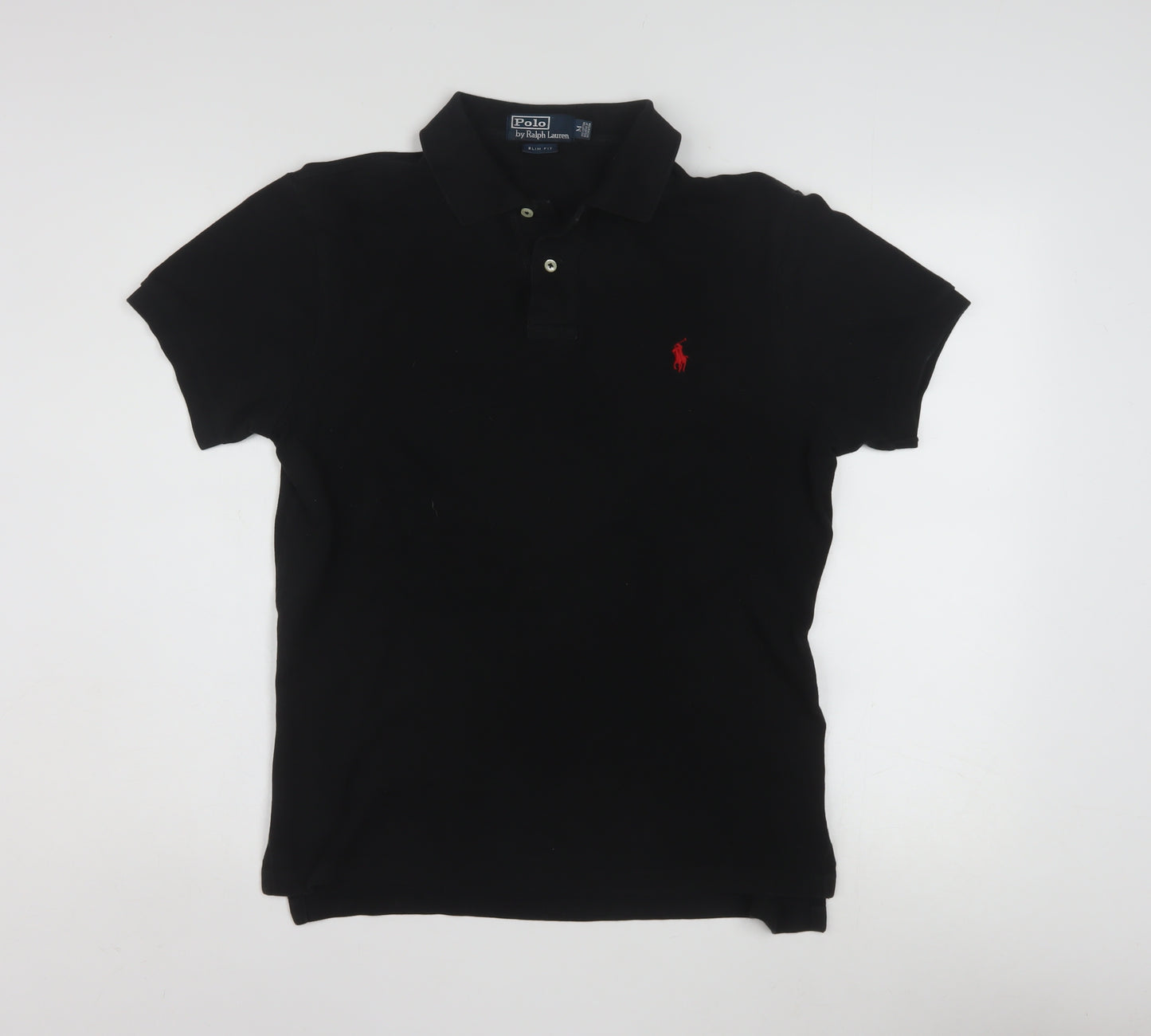 Polo Ralph Lauren Men's Black Slim Fit Short Sleeve Polo Shirt M