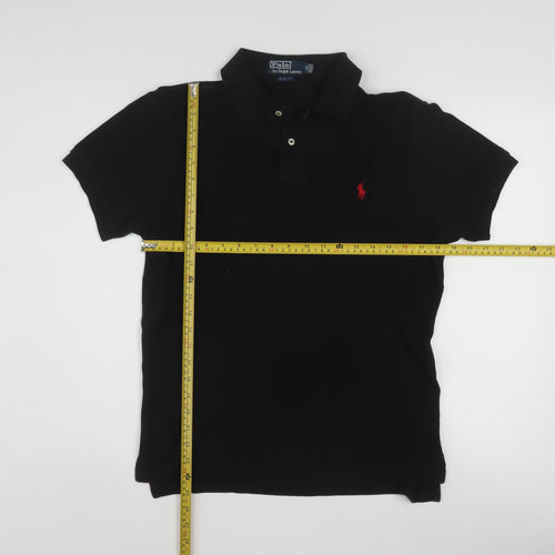 Polo Ralph Lauren Men's Black Slim Fit Short Sleeve Polo Shirt M