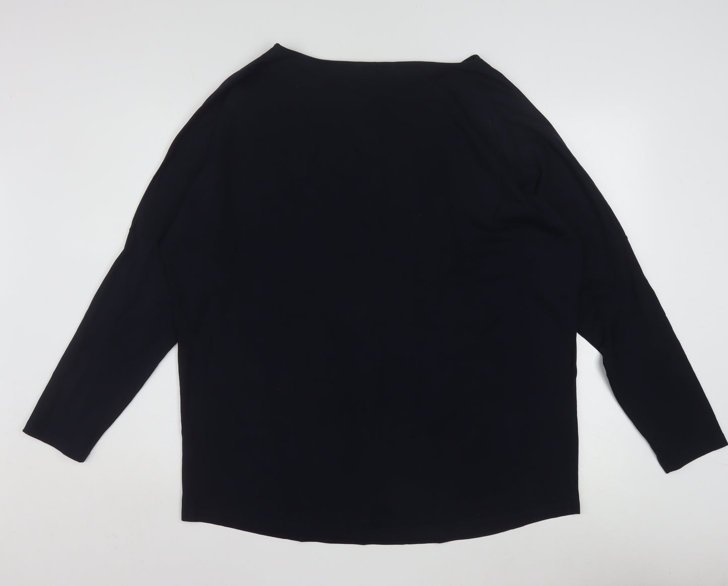 Next Women’s Black Star Sequin Long Sleeve Cotton T-Shirt Size L