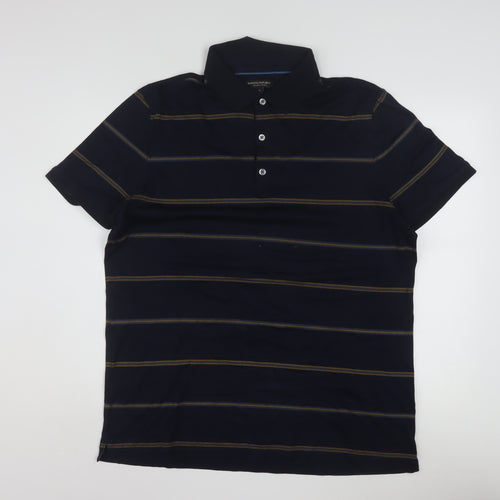Banana Republic Men's Blue XL Striped Cotton Polo Shirt
