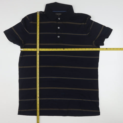 Banana Republic Men's Blue XL Striped Cotton Polo Shirt