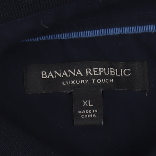 Banana Republic Men's Blue XL Striped Cotton Polo Shirt