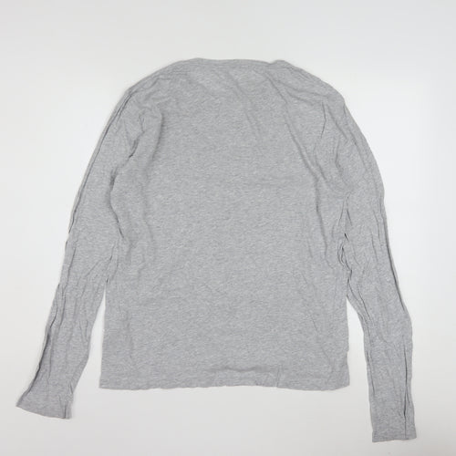 AllSaints Women’s Grey Long Sleeve Cotton Modal Crew Neck Top Size L