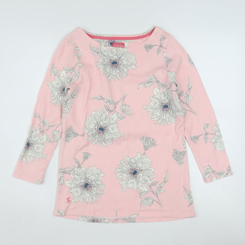 Joules Women’s Pink Floral 3/4 Sleeve Cotton T-Shirt Size 8