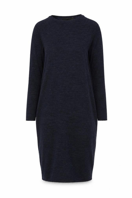 Front view of Zara Women Black Knit Bodycon Midi Dress, size S, Long Sleeve