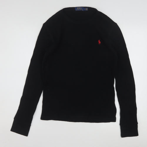 Polo Ralph Lauren Men's Black Slim Fit Long Sleeve Cotton Top Size S