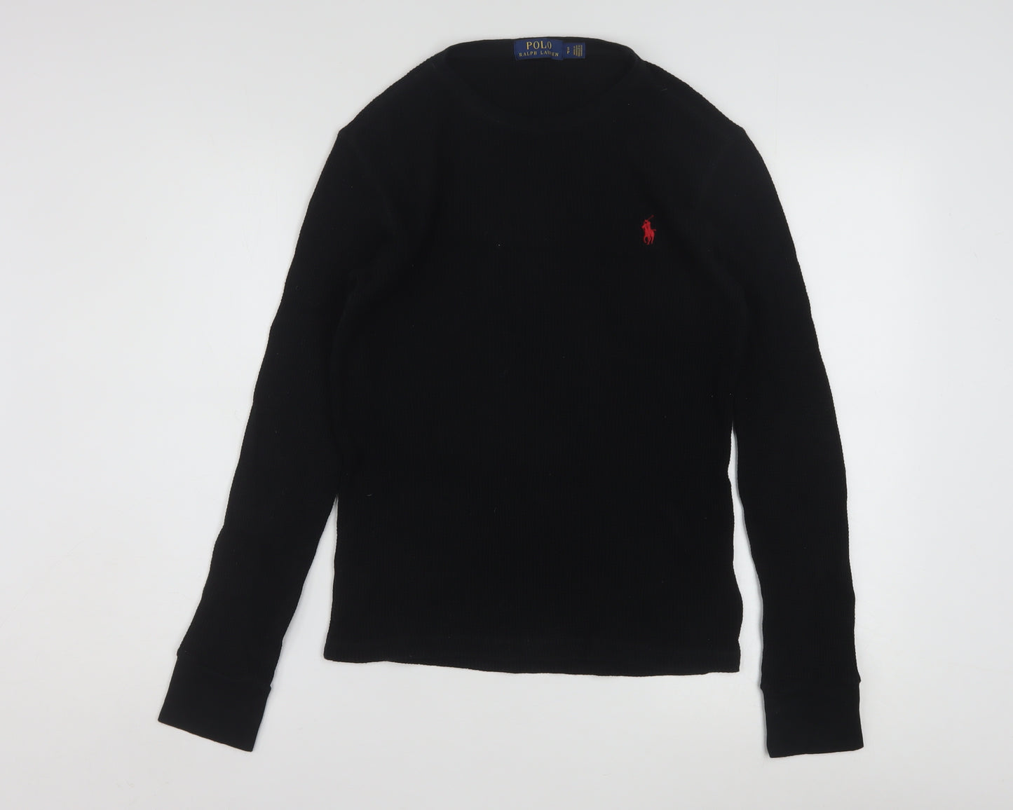 Polo Ralph Lauren Men's Black Slim Fit Long Sleeve Cotton Top Size S