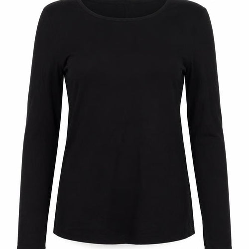 Oasis Womens Black Long Sleeve Scoop Neck Viscose Jersey Top Size S