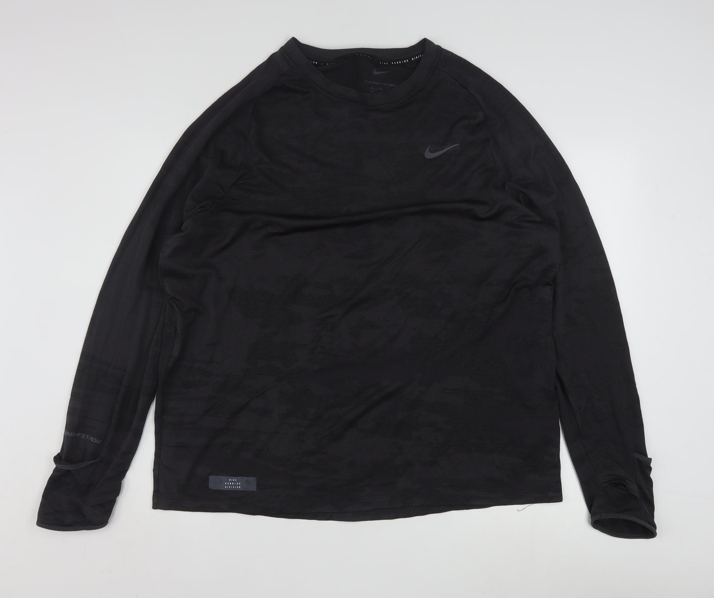 Nike Men's Black XL Therma-Fit ADV Running Long Sleeve Top