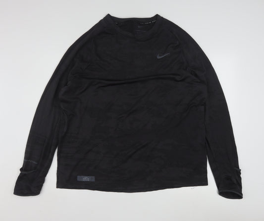 Nike Men's Black XL Therma-Fit ADV Running Long Sleeve Top