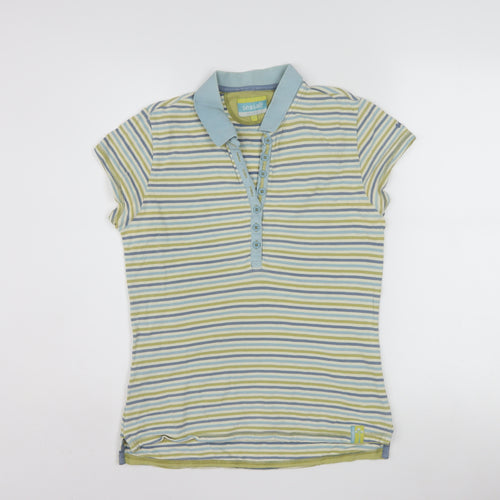 Seasalt Women’s Multicoloured Striped Polo Shirt Size 12 Cotton