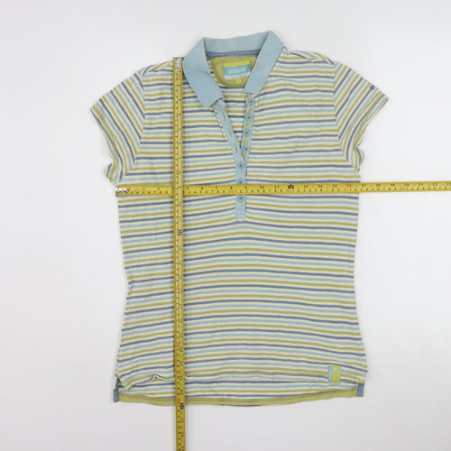 Seasalt Women’s Multicoloured Striped Polo Shirt Size 12 Cotton