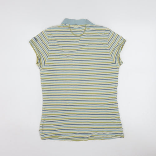 Seasalt Women’s Multicoloured Striped Polo Shirt Size 12 Cotton