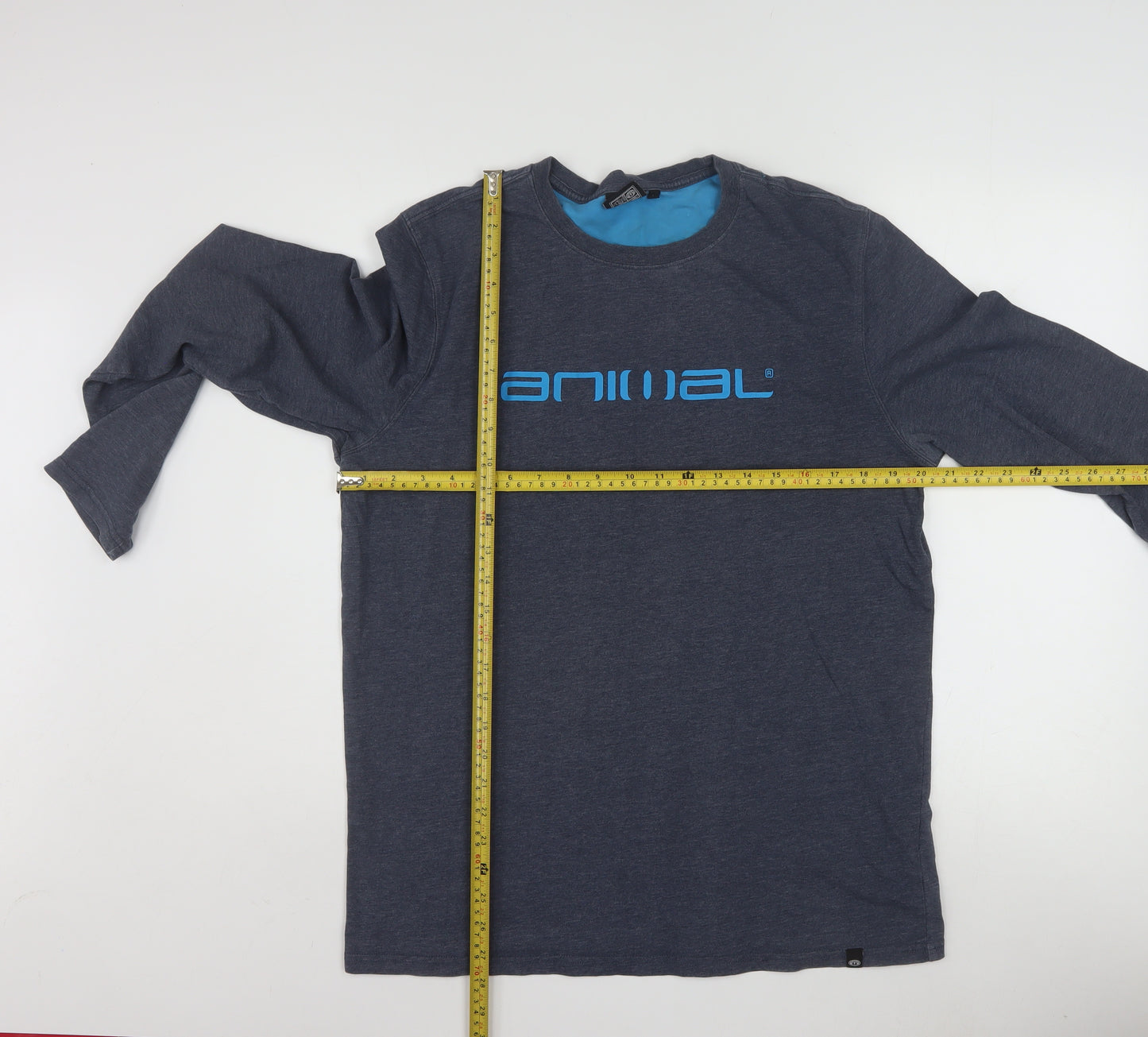 Animal Men's Blue Long Sleeve Crew Neck Graphic Top Size M