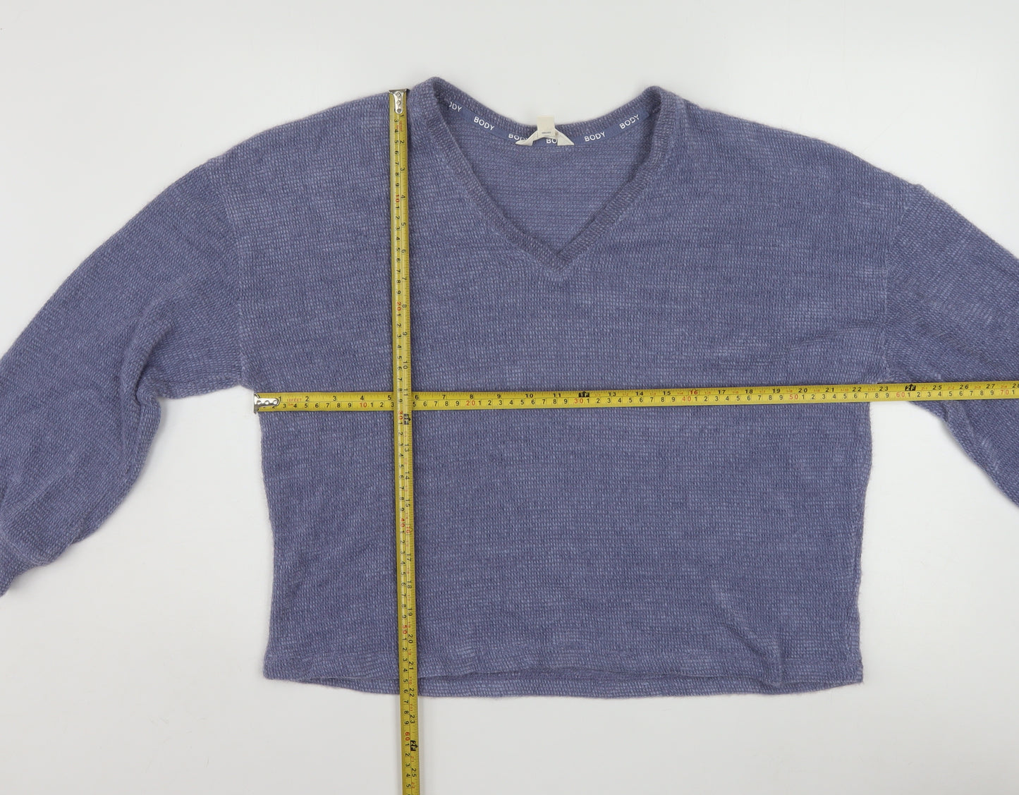 Marks and Spencer Womens Purple Knit V-Neck Long Sleeve Pyjama Top M