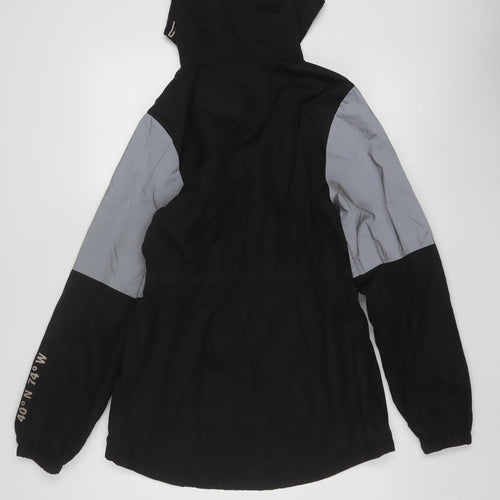George Girls Black Colourblock Hooded Windbreaker Jacket 15-16 Years