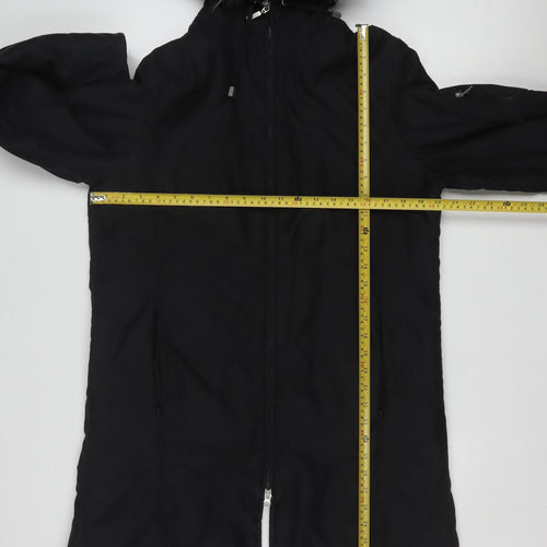 Marks and Spencer Per Una Women's Black Long Hooded Parka Coat M
