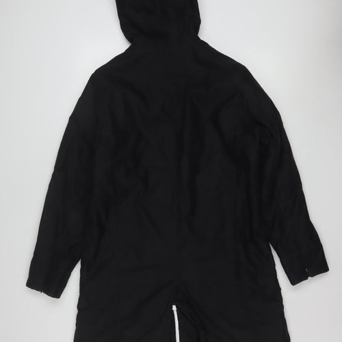 Marks and Spencer Per Una Women's Black Long Hooded Parka Coat M