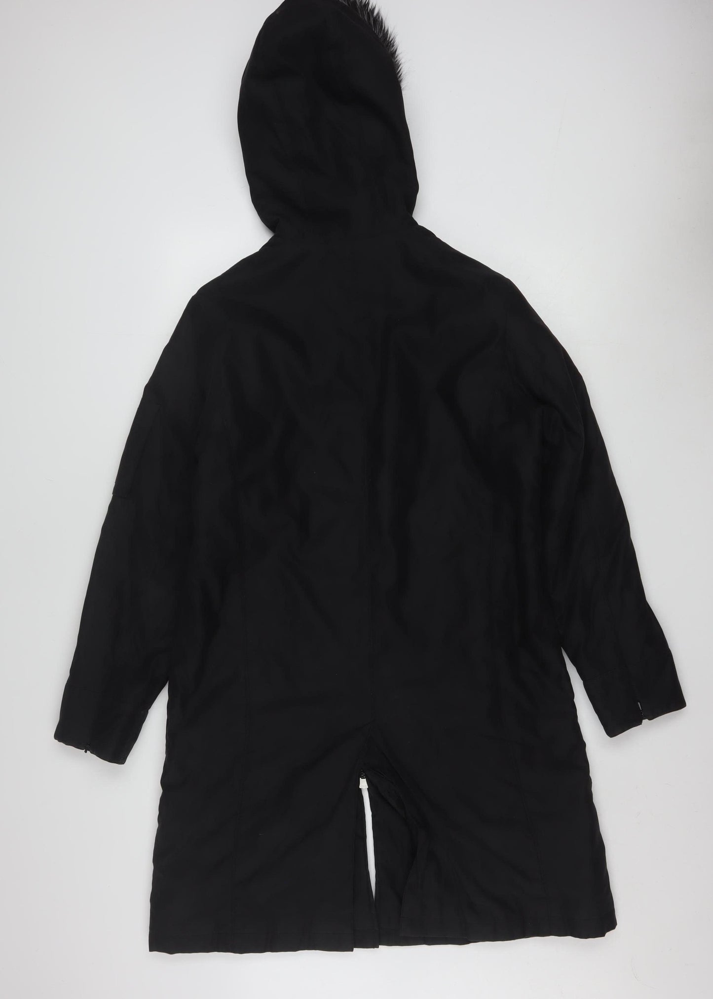 Marks and Spencer Per Una Women's Black Long Hooded Parka Coat M