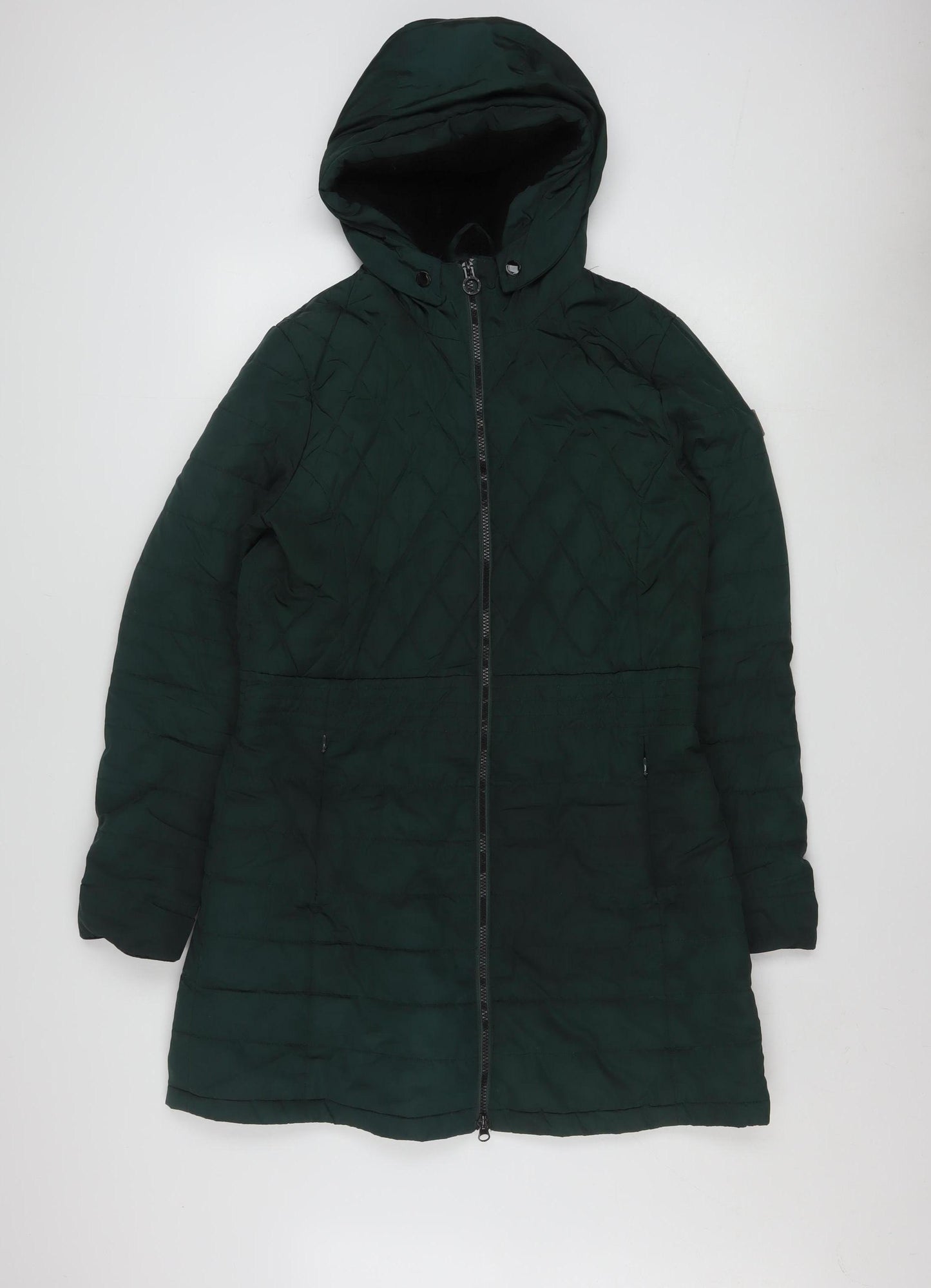 Regatta Women's Green Quilted Hooded Mid-Length Coat Size 14