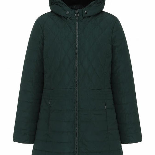 Regatta Women's Green Quilted Hooded Mid-Length Coat Size 14