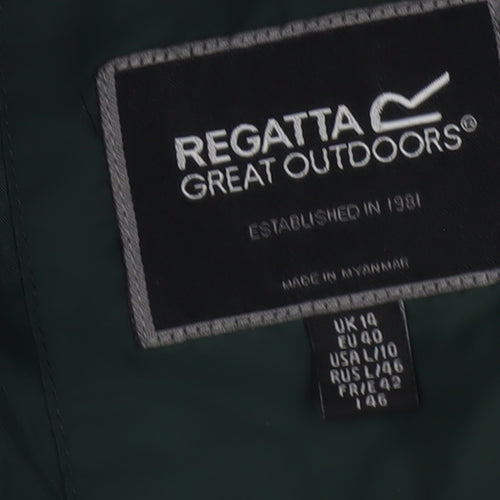 Regatta Women's Green Quilted Hooded Mid-Length Coat Size 14