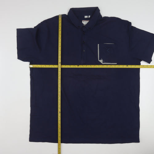 Flintoff by Jacamo Men's Blue 2XL Cotton Short Sleeve Polo Shirt
