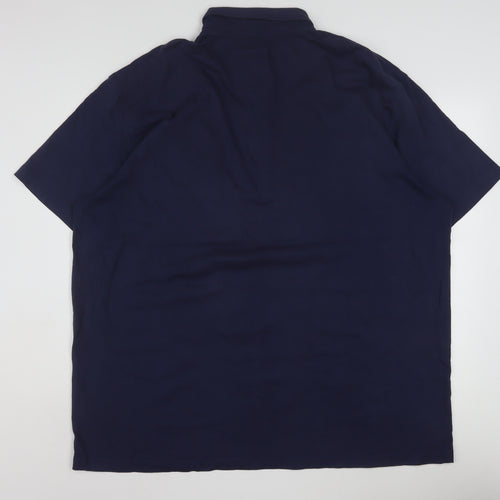 Flintoff by Jacamo Men's Blue 2XL Cotton Short Sleeve Polo Shirt