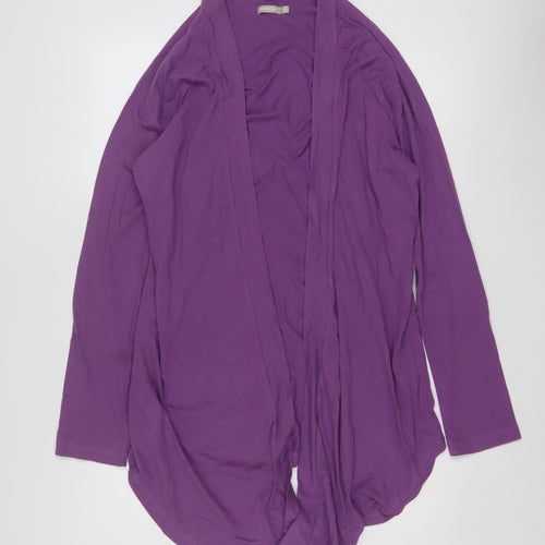 Traidcraft Women Purple Organic Cotton Cardigan Coatigan Size 14