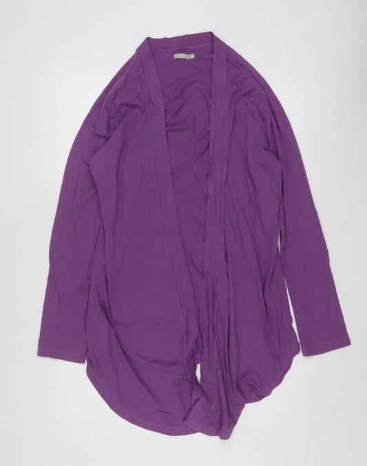 Traidcraft Women Purple Organic Cotton Cardigan Coatigan Size 14