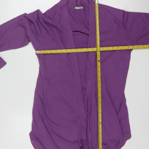Traidcraft Women Purple Organic Cotton Cardigan Coatigan Size 14