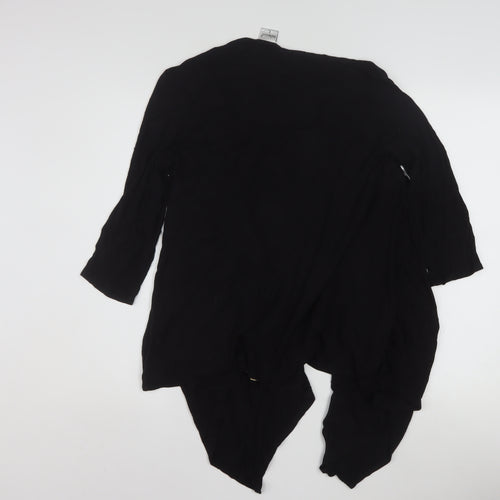 Reflections Women's Black Sequin Wrap 3/4 Sleeve Blouse L
